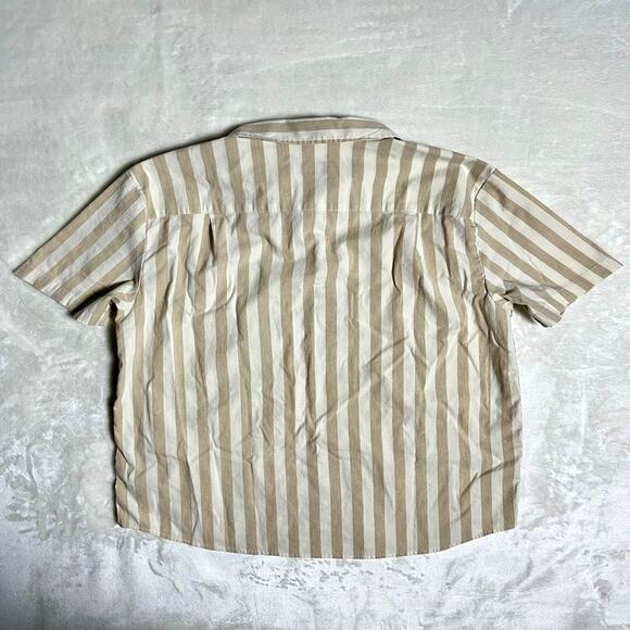 Brixton Cabana Button Up Men's L Short Sleeve Camp Shirt Beachy Cream Tan Summer - Picture 4 of 8